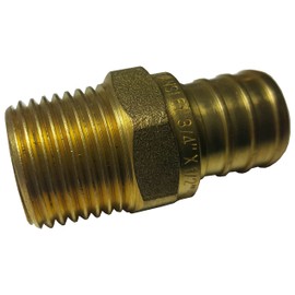 2 PIECES XFITTING 3/4" PEX X 1/2" MALE NPT THREADED ADAPTER BRASS CRIMP FITTING - BRASS, FULL PORT