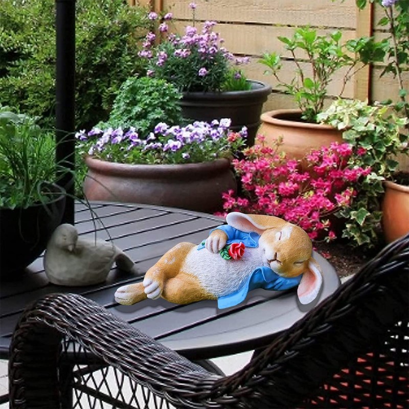 Garden Decoration Small Sculpture Cute Rabbit Resin Garden Decoration Rabbit