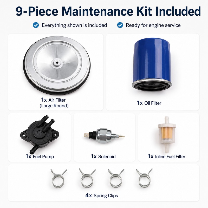 9-Piece Engine Maintenance Kit Compatible with Honda GX630 GX660 GX690