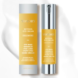 Retinol Eye Cream for Eye Bags - Rapid Under Dark Circles,Wrinkles, Fine Lines, Puffiness | Hydrating Anti-Aging Moisturizer Skin Care, Christmas gifts for Women and men 0.67 fl oz (Yellow)