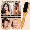 Boar Bristle Slick Back Hair Brush for Sleek Ponytail Bun
