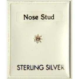 Arranview Jewellery Star Nose Stud with Clear Austrian Crystal (appx 4mm) - 925 Sterling Silver