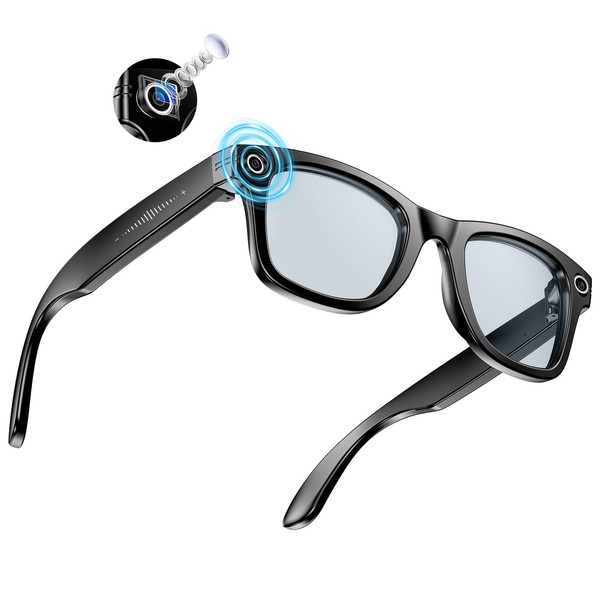 AI Smart Glasses 4K HD Camera, BT Call, 800W Anti-Shake