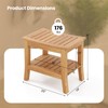 Giantex Teak Shower Bench with Shelf - Shower Stool for
