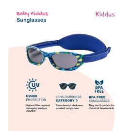Kiddus Baby Sunglasses for Boys and Girls Aged 0 Months to 2 Years, 100% UV Protection, Super Comfortable with Adjustable, Soft Strap The ideal baby gift. -