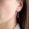 Starchenie Teardrop Dangle Earrings Sterling Silver Leverback Ruby Jewelry