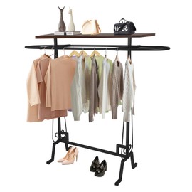 ILWorkTLs Oval Clothing Display Rack,Retail Store Garment Rack,Commercial Floor Standing Clothes Hanging Rack for Boutiques Retail Display,Black