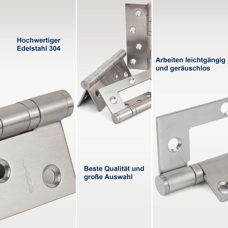 APECS Stainless Steel Hinges Foldable 304 Stainless Steel for Wooden