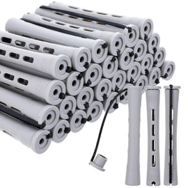 Classicseali Pack of 30 Perm Rollers Medium Size Curlers Small, Perm Rods for Different Hair Types Home Use or Hairdressing Studio, Hair Styling Tool, Grey