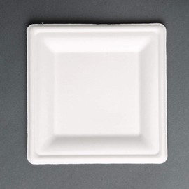 Fiesta Green FC518 Fiesta Compostable Bagasse Square Plate 6" (Pack 50),Green