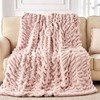 Faux Rabbit Fur Throw Blanket, Fuzzy Soft Plush Thick Bubble