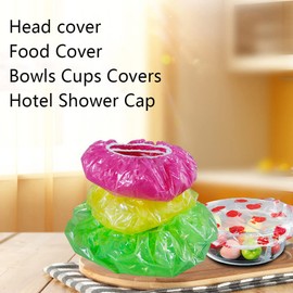 Pack of 60 Colourful Food Cover Bowls Cups Covers Reusable Food Cover for Vegetables Fresh Protection or for Home, Hotel Shower Cap