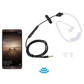 Yoidesu Universal 3.5mm Jack Acoustic Hollow Air Tube Earbuds Auriculares con Micrófono, Auricular único Antirradiación en la Oreja, Auricular con Cable para Teléfono Celular(Negro)