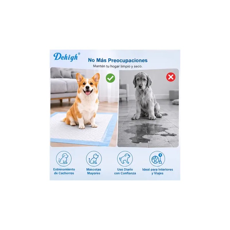 Tapetes Sanitarios Absorbentes Para Perros Dehigh 33x45 Cm Zk-s
