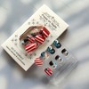 4th of July Press on Nails Short Square Fake Nails