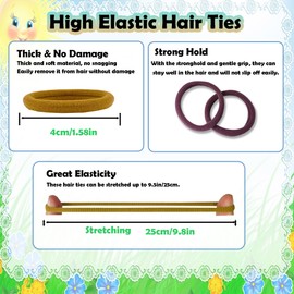 100PCS Hair Ties no Damage - Colorful Rubber Bands for Hair, Elastics Hair Bands for Thick & Curly Hair, Ponytail Holders(4cm Diameter)