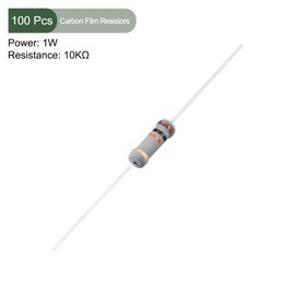 YOKIVE 100pcs Carbon Film Resistors 1W 10K Ohm 5% Tolerance Resistors for DIY Electronic Projects 4 Color Bands 10x3.5mm