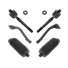TRQ Front Steering Kit Steering Rack & Pinion Bellow Tie Rod Compatible with 2012-2017 Hyundai Azera 2011-2013 Sonata 2014-2016 Kia Cadenza 2011-2015 Optima