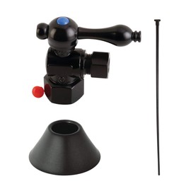 Kingston Brass CC43100TKF20 Traditional Plumbing Toilet Trim Kit, 1/2" IPS x 3/8" O.D. Comp, Matte Black