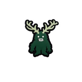 Forest Elf Armband PVC Patch, Deer Horn Monster Morale Badge, 3D Glow in the Dark Backpack Patch with Hook Fastener, 3.15 x 2.76 Inches (Green)