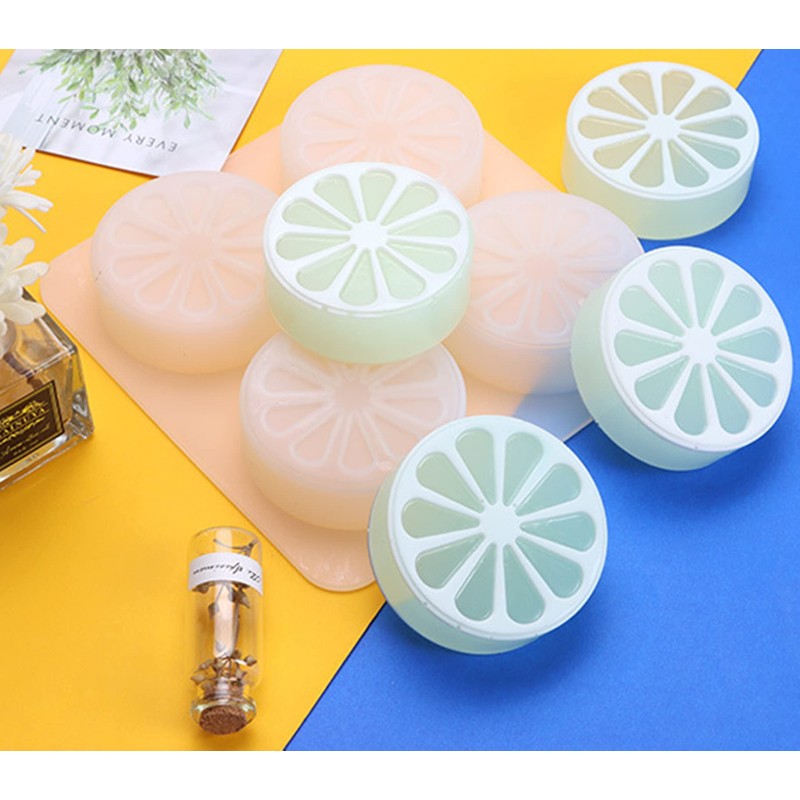 DD-life 2 Pcs 4 Cavity Lemon Slice Silicone Molds Orange