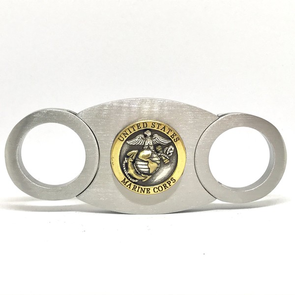 US Marines Cigar Cutter for Marine Corp, Self-Sharpening Double Guillotine Blades in Gift Box by Cigar Cutters by Jim