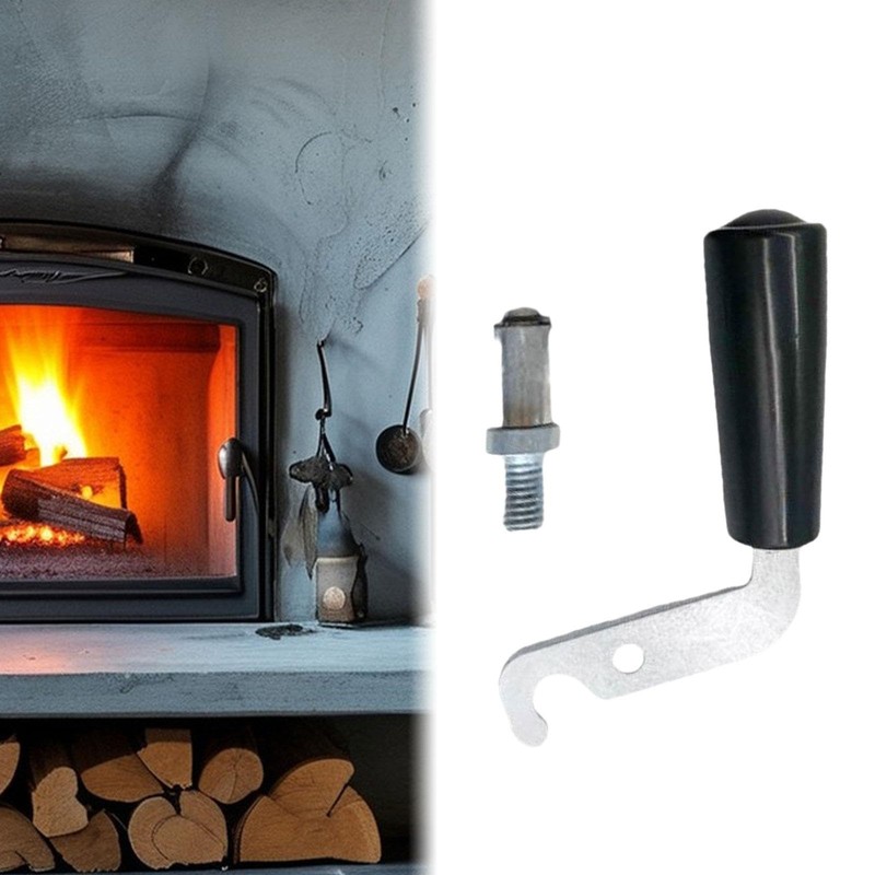 yuksok Fireplace Door Handle Parts High Temperature Resistance, Sturdy Fireplace