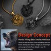 FaithHeart Punk Viking Bear Head Pendant with 22 Inch Chain