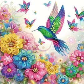 Special Shaped Diamond, 5D Diamond Painting Kits, Frameless, Sparkling Gem, Home Decor, Office Decor, Owe, Eagle, Butterfly, Flowers, Hummingbird, Dog, Cat, Cow,:_AB146