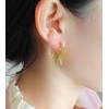 BaubleStar Sunburst Hinged Hoop Earrings Gold Trendy Statement Chunky Thin
