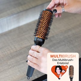 Olivia Garden Multibrush Curlers Kit - 4 Attachments & 1 Removable Handle - Size 35 - Perfect for Curls and Volume