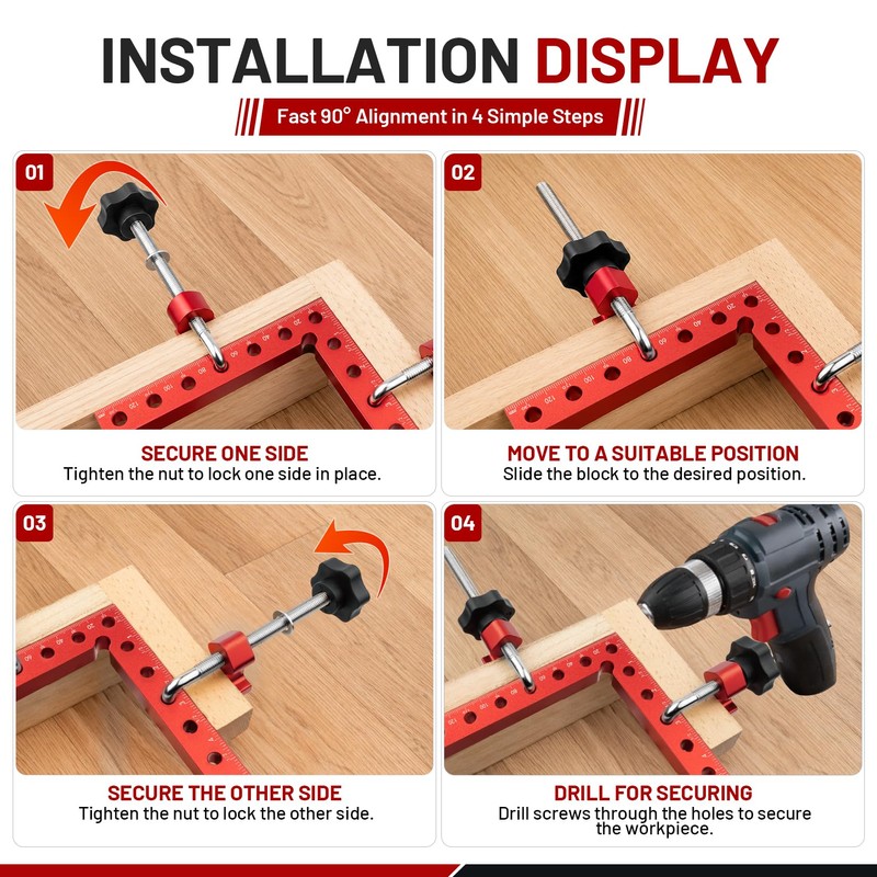 8Pcs Right Angle Clamps, 5.5" & 3.14" Precise Woodworking Corner