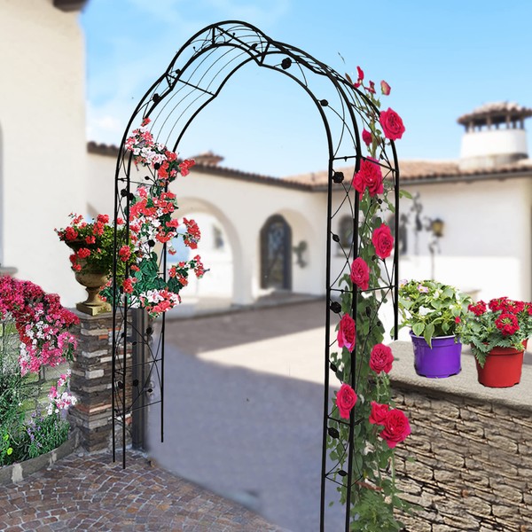 Petfu Metal Garden Arch Assemble Freely Garden Arbor Trellis Climbing