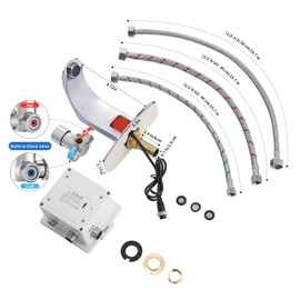 Gangang Commercial Touchless Bathroom Sink Faucet Cold and Hot Water Automatic Motion Sensor Basin Tap Mixer with Mixing Valve and Cover Plate (FBA 2)