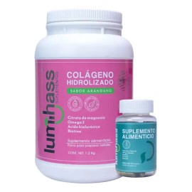 Colágeno Hidrolizado Lumihass Sabor Arándano 1.2 Kg + Détox 60 Capsulas I 48 Porciones I Con Omega 3 + Aguacate + Magnesio + Acido Hialurónico + Bioti