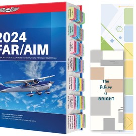 FAR/AIM 2024 Index Tabs for Private Pilot (with No Book), 80 PCS Color-Coded & Laminated Tabs, with Alignment Guide & Bookmark, Tear-Resistant and Waterproof