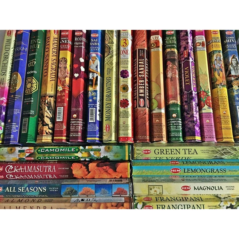 A1SONIC Assorted 15 Boxes HEM Incense Selection 300 Sticks Pack