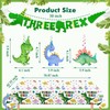164pcs Three Rex Birthday Decorations Boy Tableware, 3 Rex Birthday