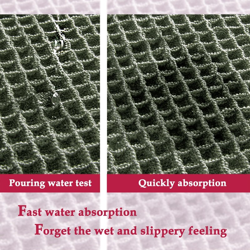 ZALL Waffle Bath Mat,Super Absorbent Non Slip Long Bathroom Runner