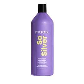 Matrix So Silver Shampoo Shampoo matizador morado ideal para neutralizar tonos amarillos en el cabello rubio o platinado 1L                           