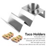Stainless Steel Taco Holder, Silver Pancake Stand Rack with Sauce