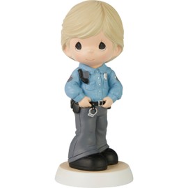 Precious Moments - Figura de resina para mujer de policía | You Make Us All Proud | Protege y sirve | Decoración del hogar y regalo | Pintada a mano