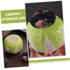 Gatuida Chinese Cabbage Shaped Ceramic Tea Canister with Lid Elegant