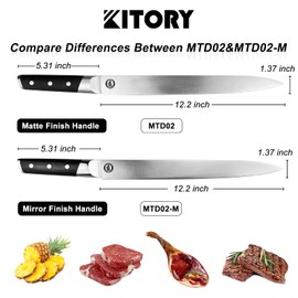 12” Slicing Knife - Japanese Style Meat Carving and BBQ Brisket Knife for Turkey - German High Carbon Steel- Big Size pakkaWood Mirror Finish Handle Design, with Gift Box