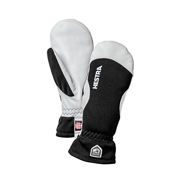 Hestra Cross Country Ski Mittens: Windstopper Leather Gloves, Black, 6