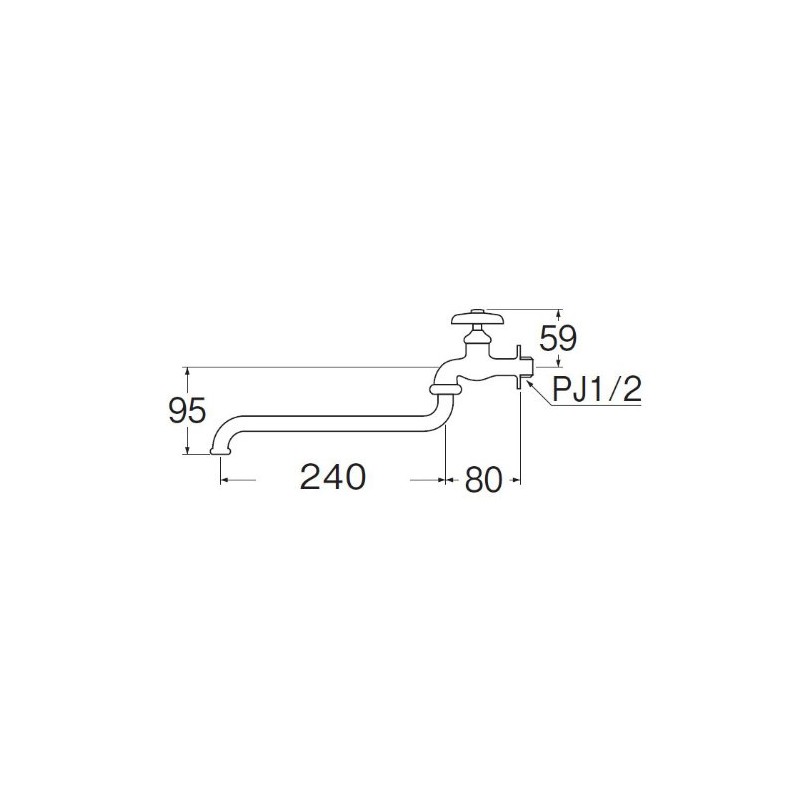 SANEI JA10J-L2-13 Freedom Faucet Pipe Length 9.4 inches (240 mm)