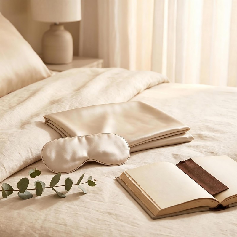 Vie Triomphe Mulberry Silk Sleep Set, Eye Mask and Pillowcase