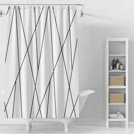 TIKABC Shower Curtain Liner, 4G PEVA Shower Liner, Plastic Waterproof Shower Curtains, 72x72 inch with Grommet Holes 3 Magnetic Weights