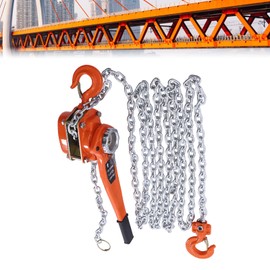 Xuthusman 3300lbs Manual Lever Block Chain Hoist Industrial Ratchet Type Come Along Puller Lifter w/ 2 Hooks 6M(1.5T-6M)