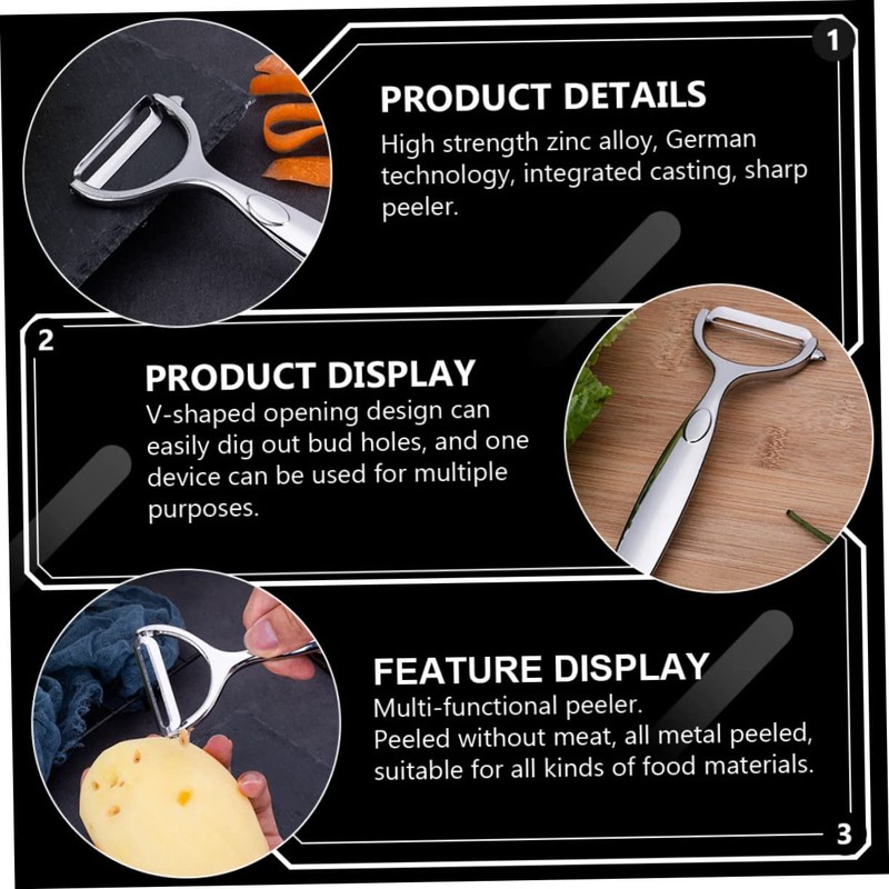 Ciieeo 1set Stainless Steel Y Shaped Vegetable Peelers Comfortable Grip